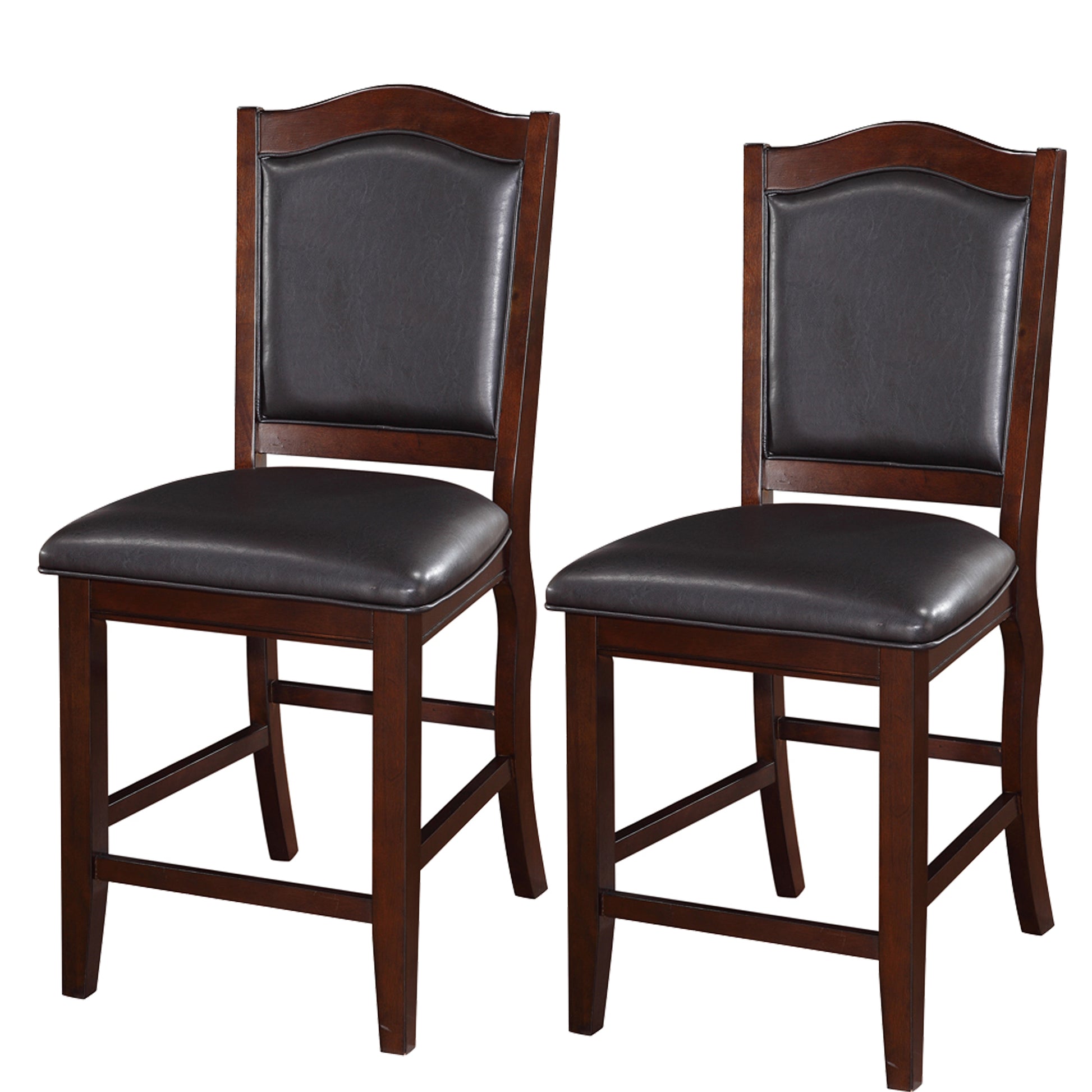 Wooden Armless High Chair, Espresso Brown & Black, Set Of 2 By Benzara | Counter Stools | Modishstore - 5