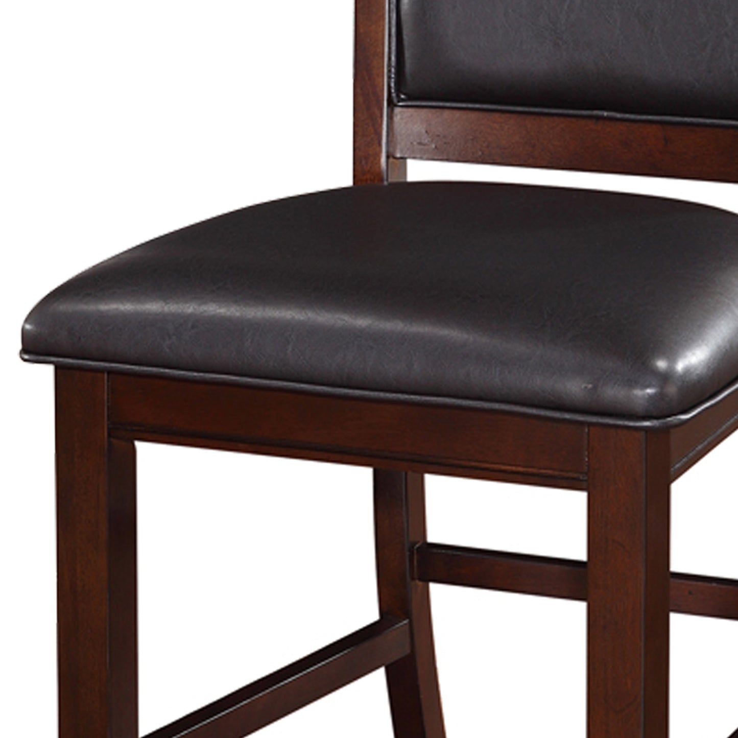 Wooden Armless High Chair, Espresso Brown & Black, Set Of 2 By Benzara | Counter Stools | Modishstore - 3