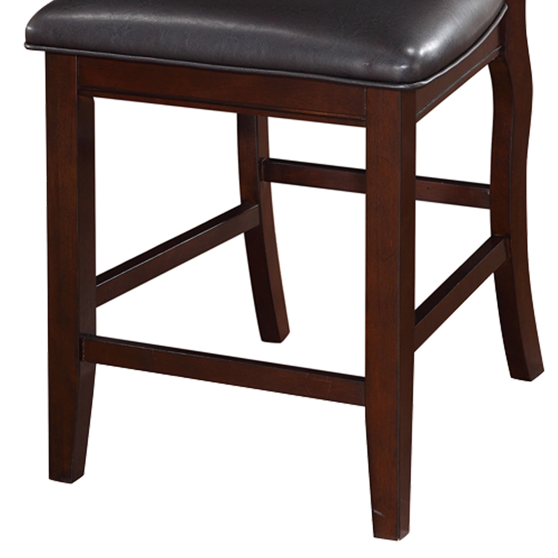 Wooden Armless High Chair, Espresso Brown & Black, Set Of 2 By Benzara | Counter Stools | Modishstore - 4