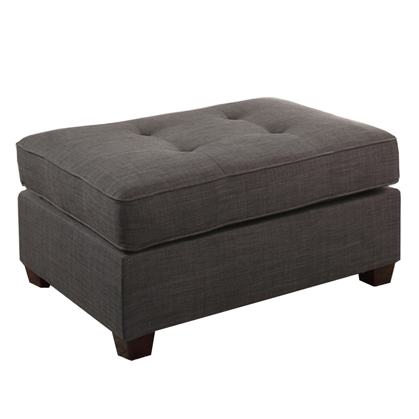 Cocktail Ottoman In Dark Gray Dorris Fabric By Benzara | Ottomans |  Modishstore  - 2