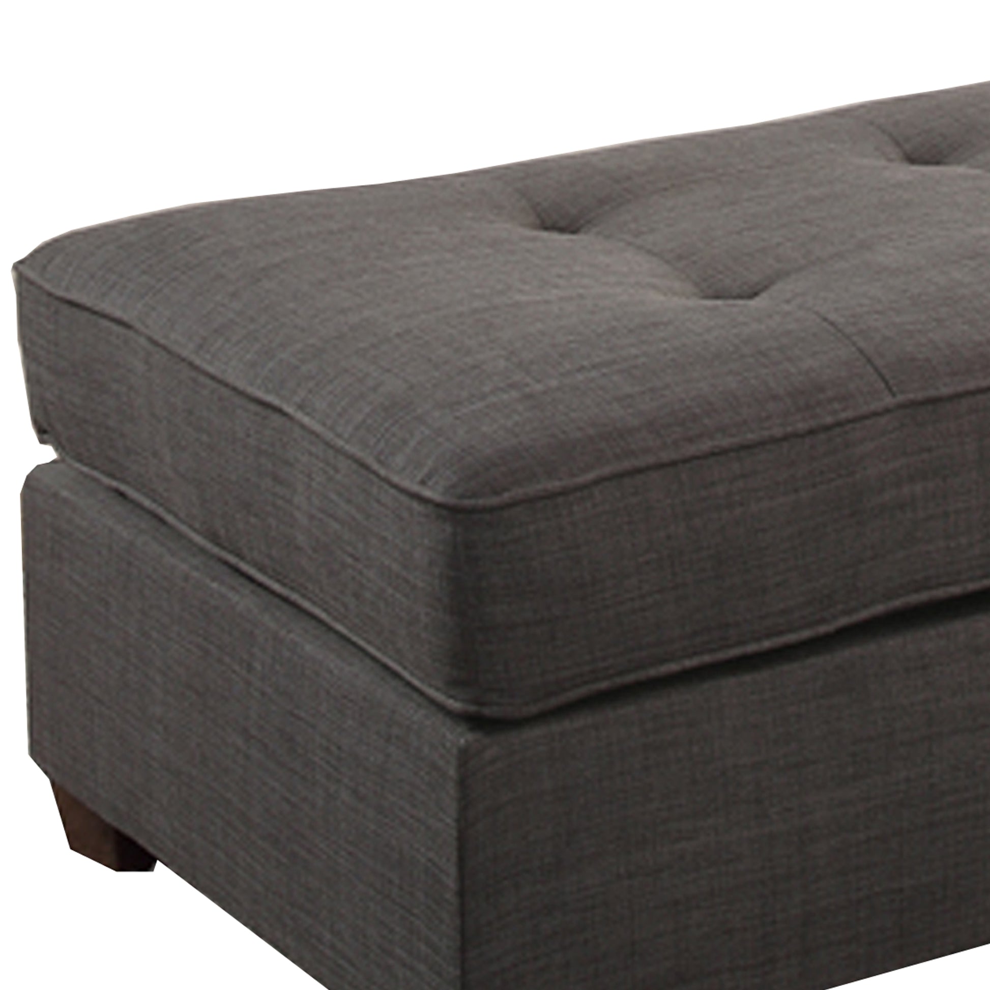 Cocktail Ottoman In Dark Gray Dorris Fabric By Benzara | Ottomans |  Modishstore  - 4