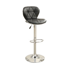 Leather Upholstered Bar Stool With Gas Lift Black Set Of 2  By Benzara