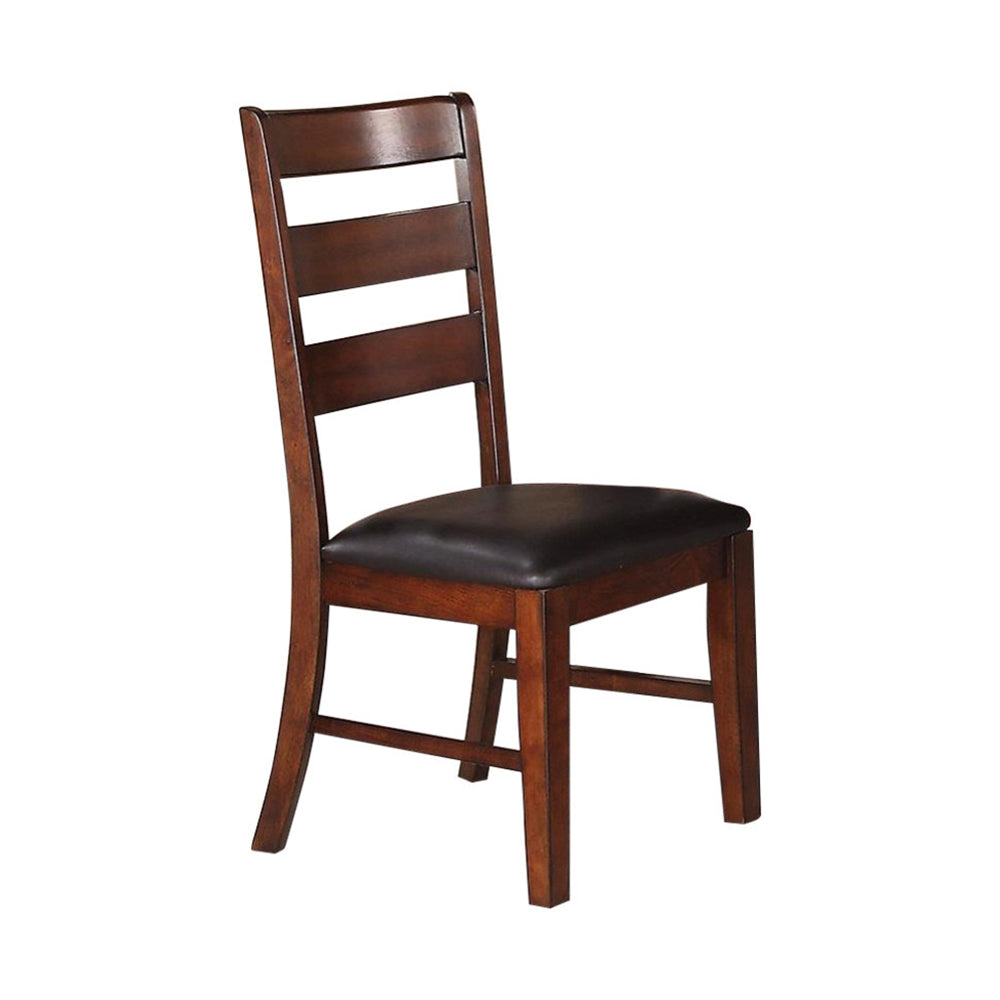 Solid Wood Side Chairs With Ladder Back Set Of 2 Brown By Benzara | Office Chairs | Modishstore - 2