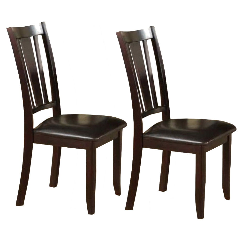 Rubber Wood Dining Chair With Upholstered Seat, Set Of 2,Brown By Benzara | Dining Chairs | Modishstore - 3