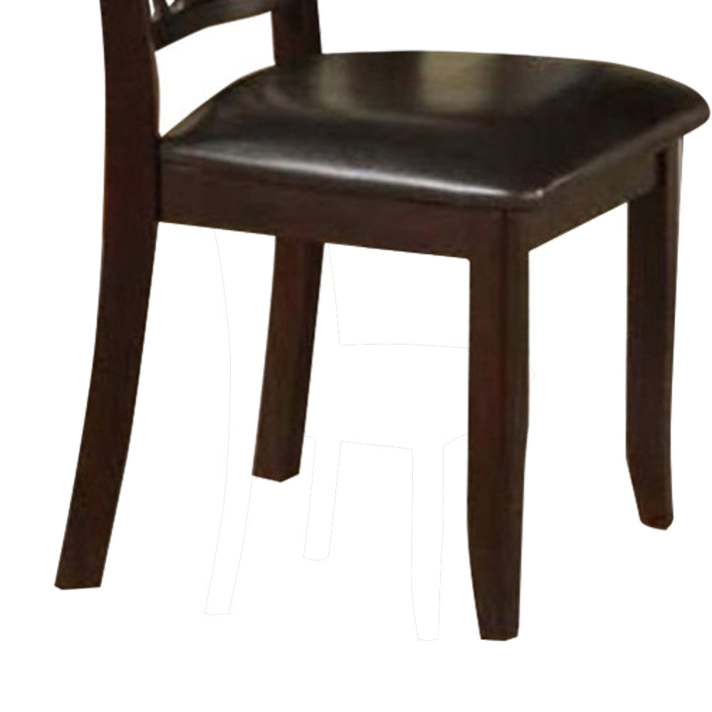 Rubber Wood Dining Chair With Upholstered Seat, Set Of 2,Brown By Benzara | Dining Chairs | Modishstore - 6