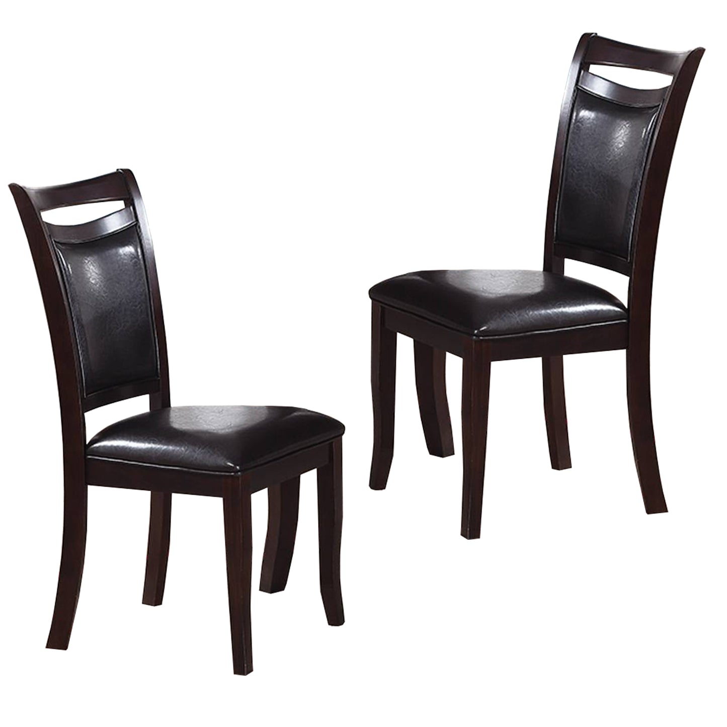 Set Of Two Wooden Dining Chairs In Dark Brown By Benzara | Dining Chairs | Modishstore - 4