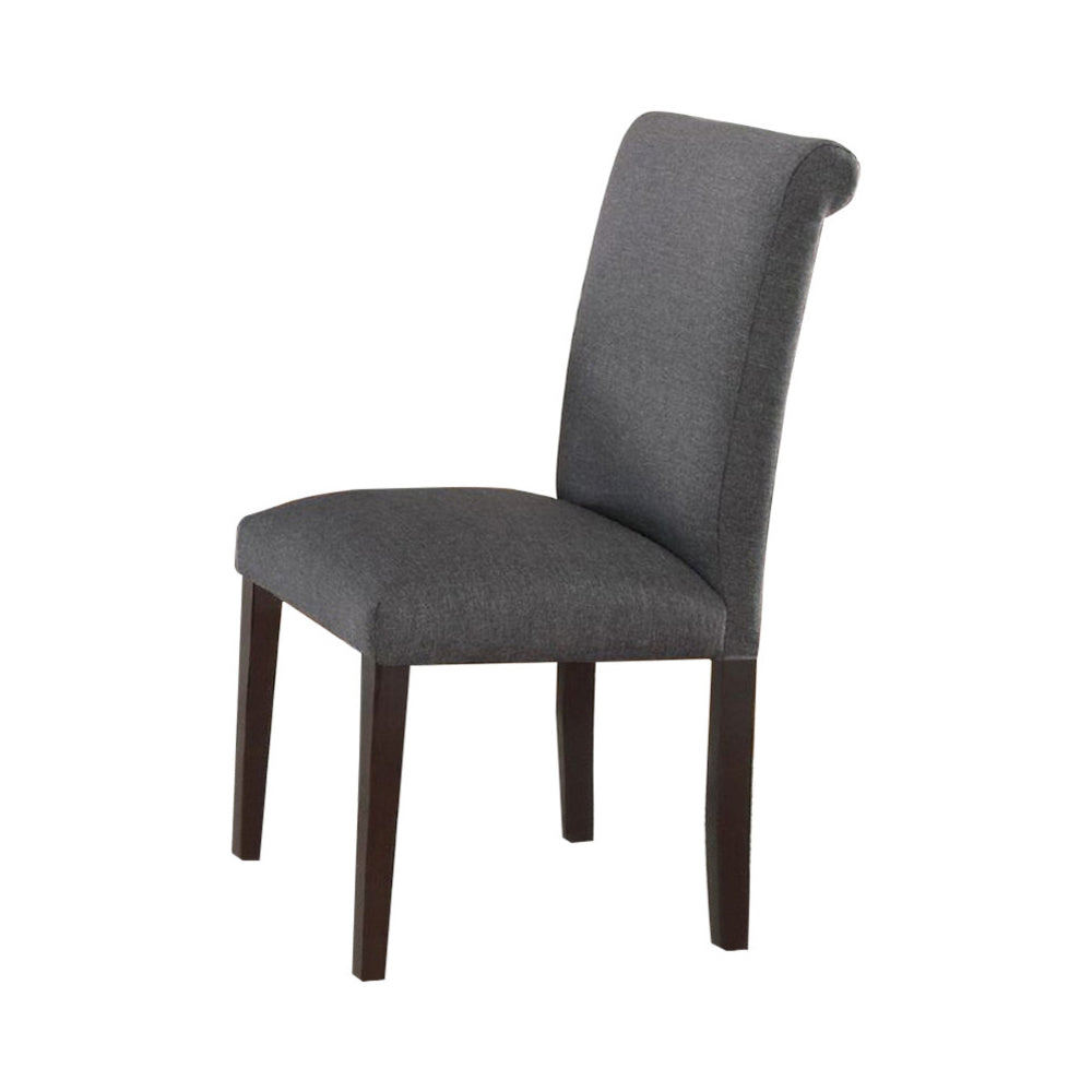 Set Of 2 Solid Wood Dining Chair In Gray Upholstery By Benzara | Dining Chairs | Modishstore - 2