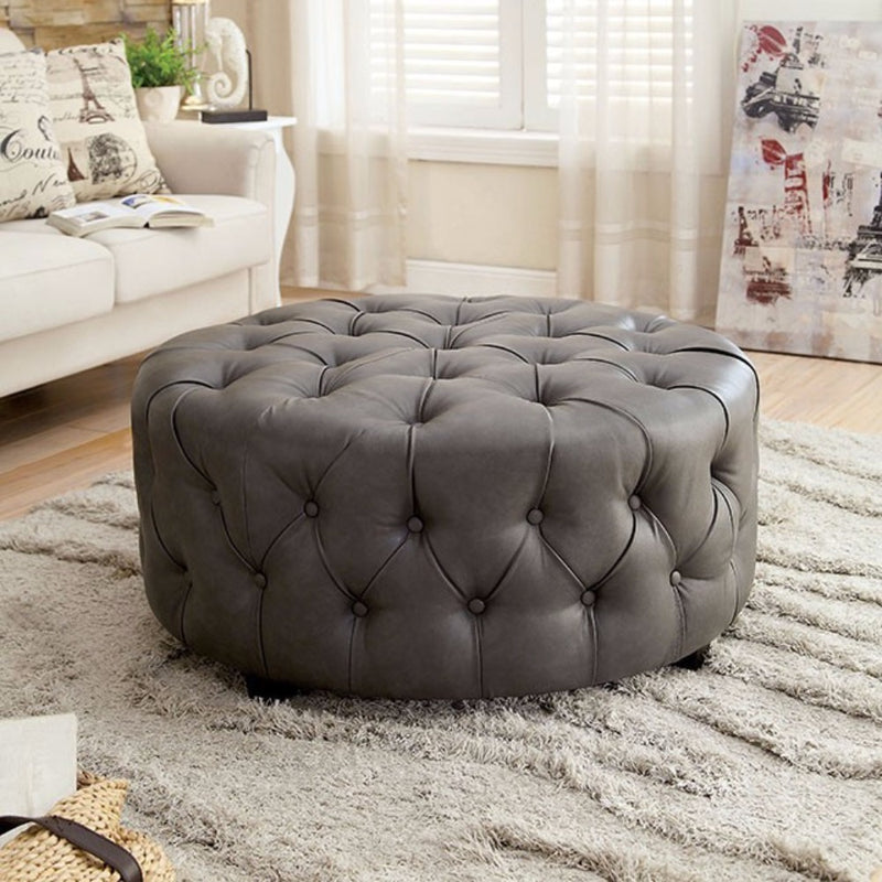 Contemporary Ottoman, Gray By Benzara | Ottomans |  Modishstore 