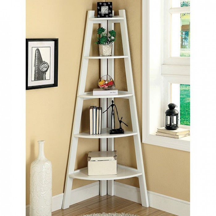 Ladder Shelf, White  By Benzara | Shelves & Shelving Units |  Modishstore  - 3