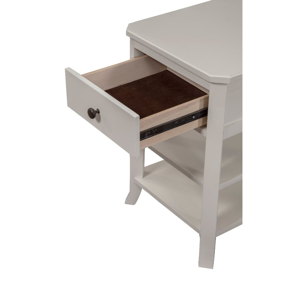 Mahogany Wood Nightstand, White  By Benzara | Nightstands |  Modishstore  - 3