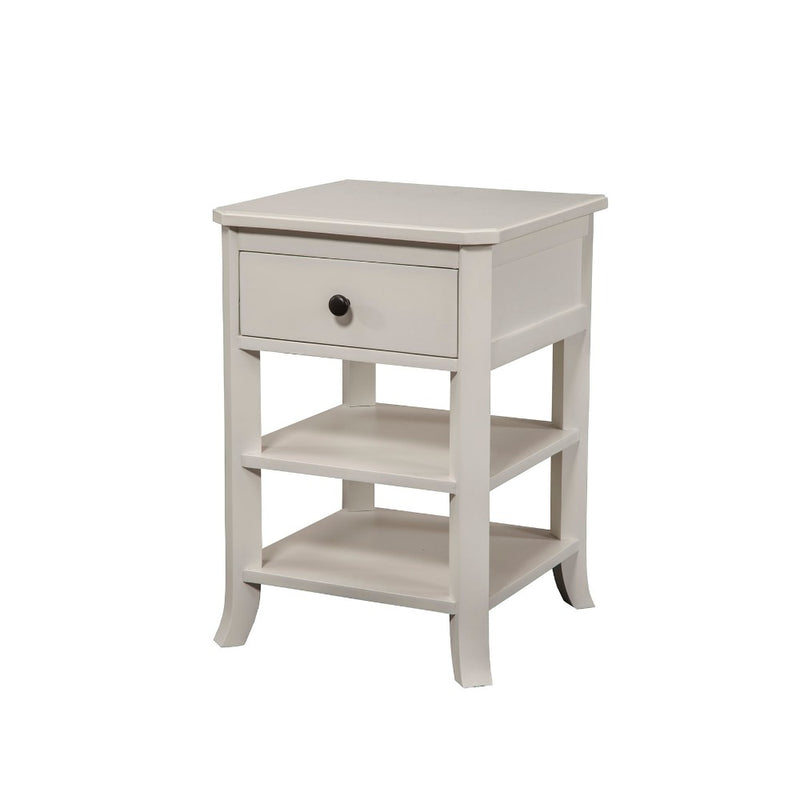 Mahogany Wood Nightstand, White  By Benzara | Nightstands |  Modishstore 