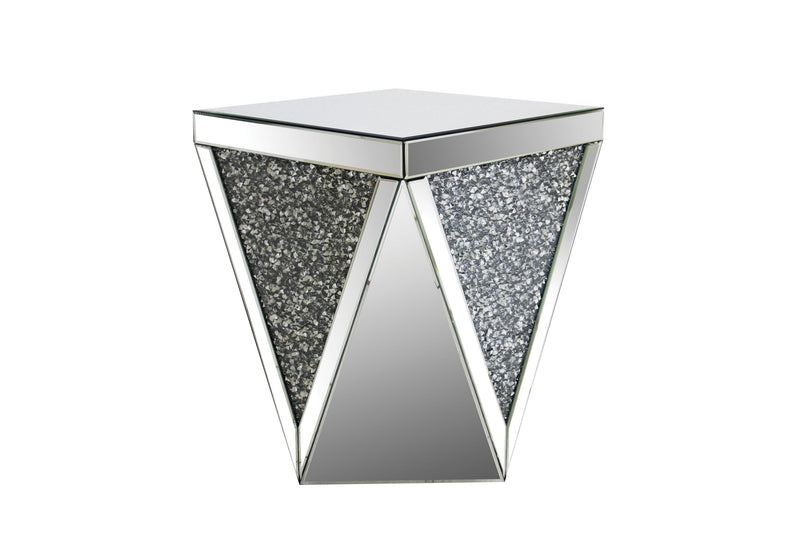 End Table With Square Mirrored Top, Clear By Benzara | Side Tables |  Modishstore 