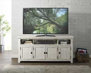 Wooden Tv Stand With 3 Shelves And Cabinets, White  By Benzara | TV Stands |  Modishstore  - 2