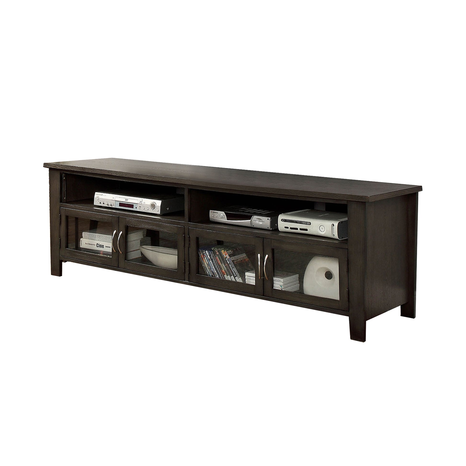 72" Wooden Tv Stand With 2 Cabinets And 2 Open Shelves In Brown  By Benzara | TV Stands |  Modishstore  - 5