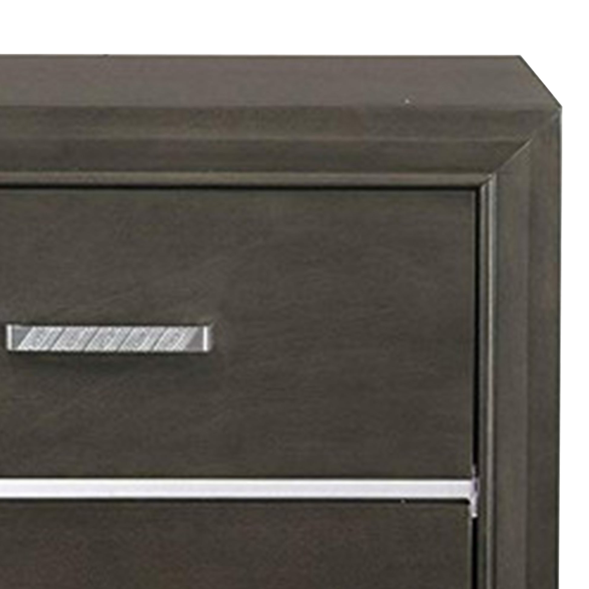 Wooden Two Drawer Nightstand With Bracket Legs, Gray By Benzara | Nightstands |  Modishstore  - 5