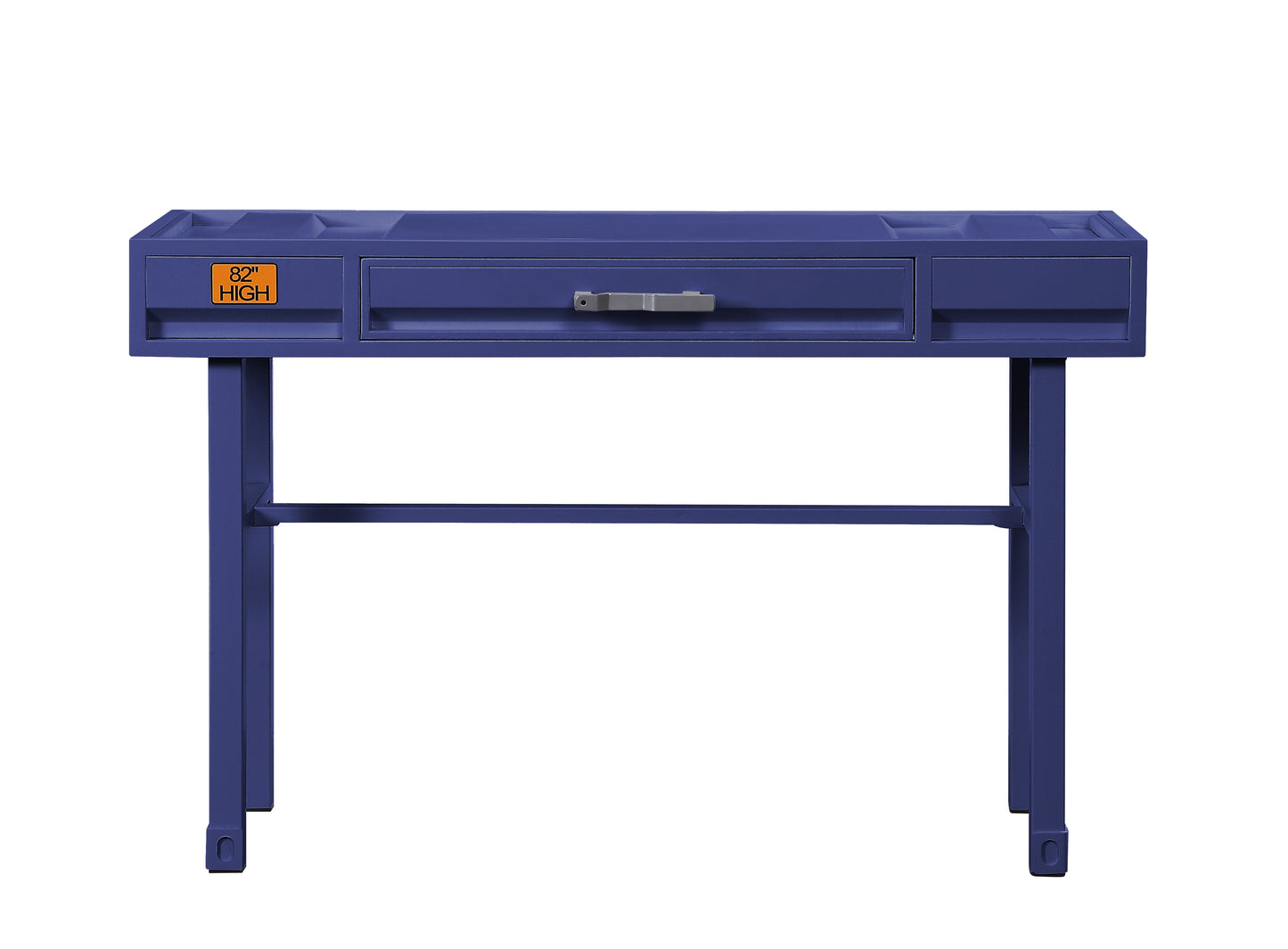 Industrial Style Metal And Wood 1 Drawer Vanity Desk, Blue By Benzara | Dressers |  Modishstore  - 4