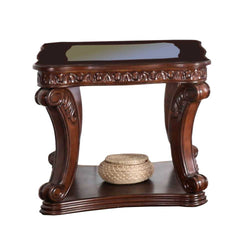 Traditional End Table With Cabriole Legs And Wooden Carving, Brown By Benzara