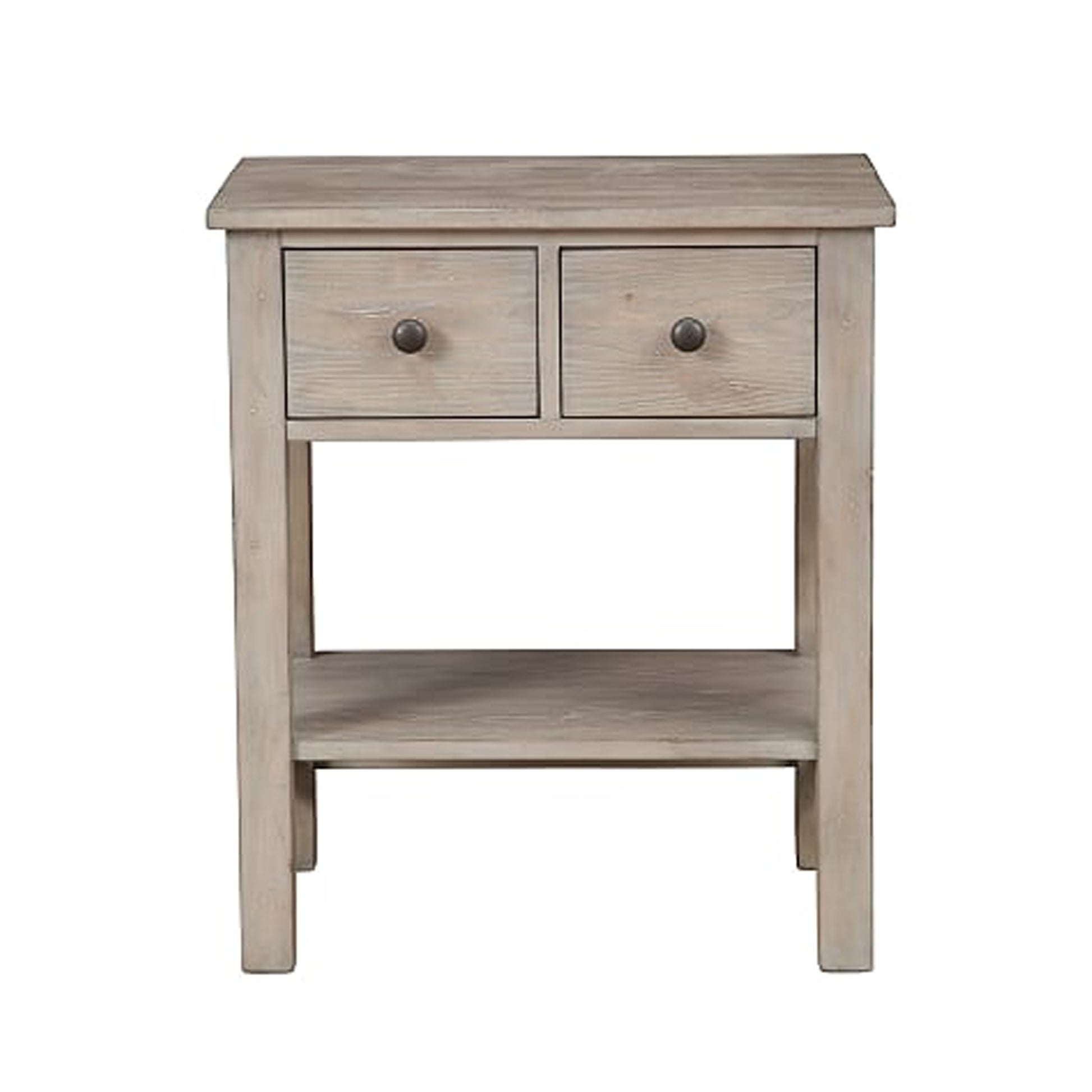 Transitional Nightstand With Two Drawers And Bottom Shelf, Gray By Benzara | Nightstands |  Modishstore  - 5