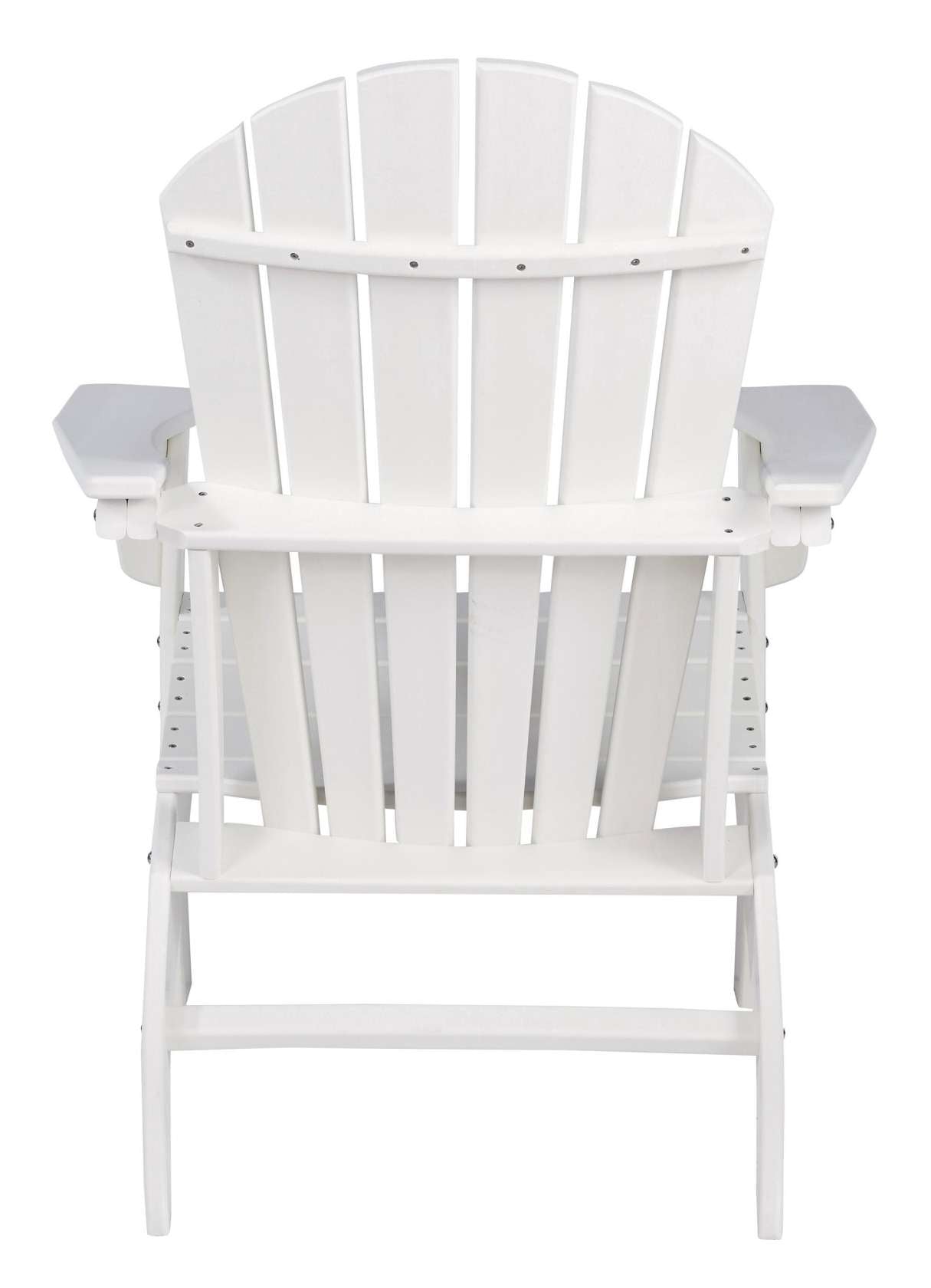 Contemporary Plastic Adirondack Chair With Slatted Back, White By Benzara | Outdoor Chairs |  Modishstore  - 3