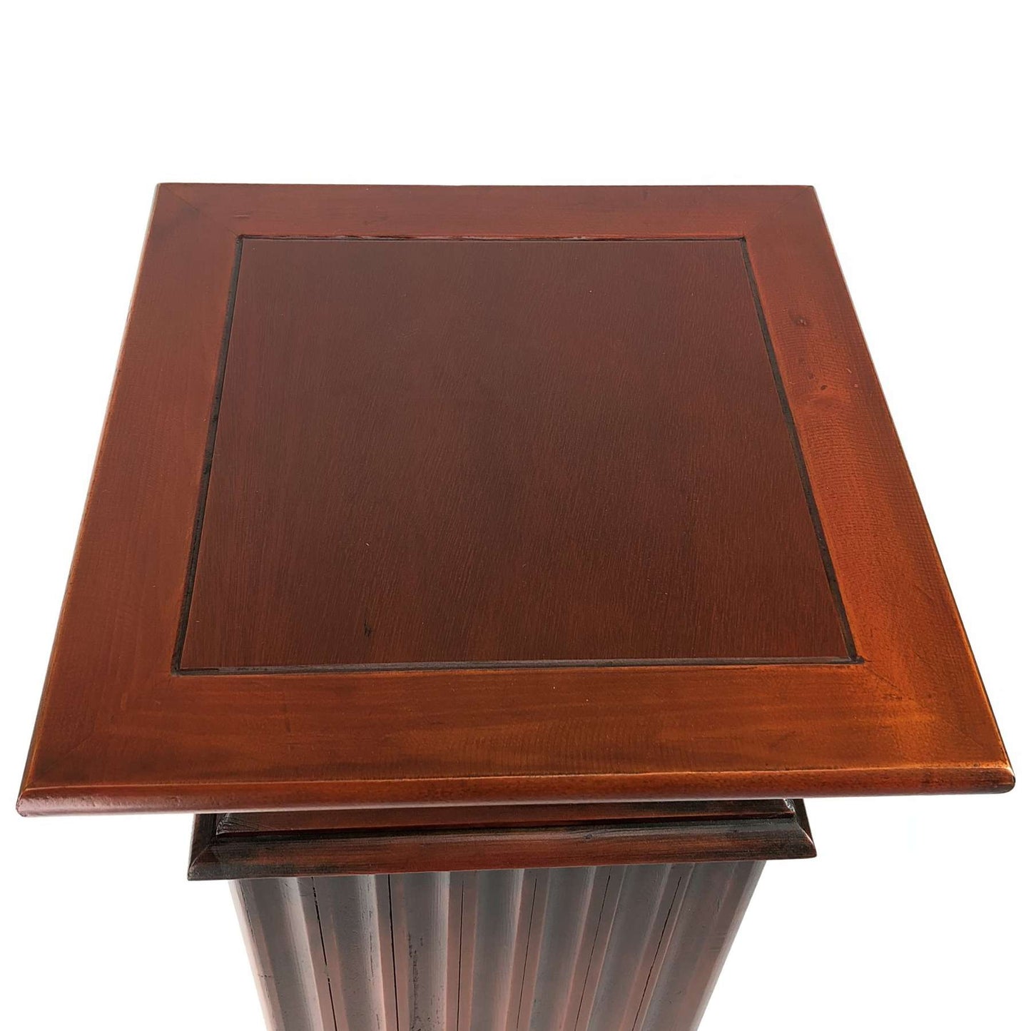 Transitional Style Square Top Pedestal Stand, Brown By Benzara | Side Tables |  Modishstore  - 4