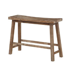 Saddle Seat Wooden Bench With Canted Frame, Oak Brown By Benzara