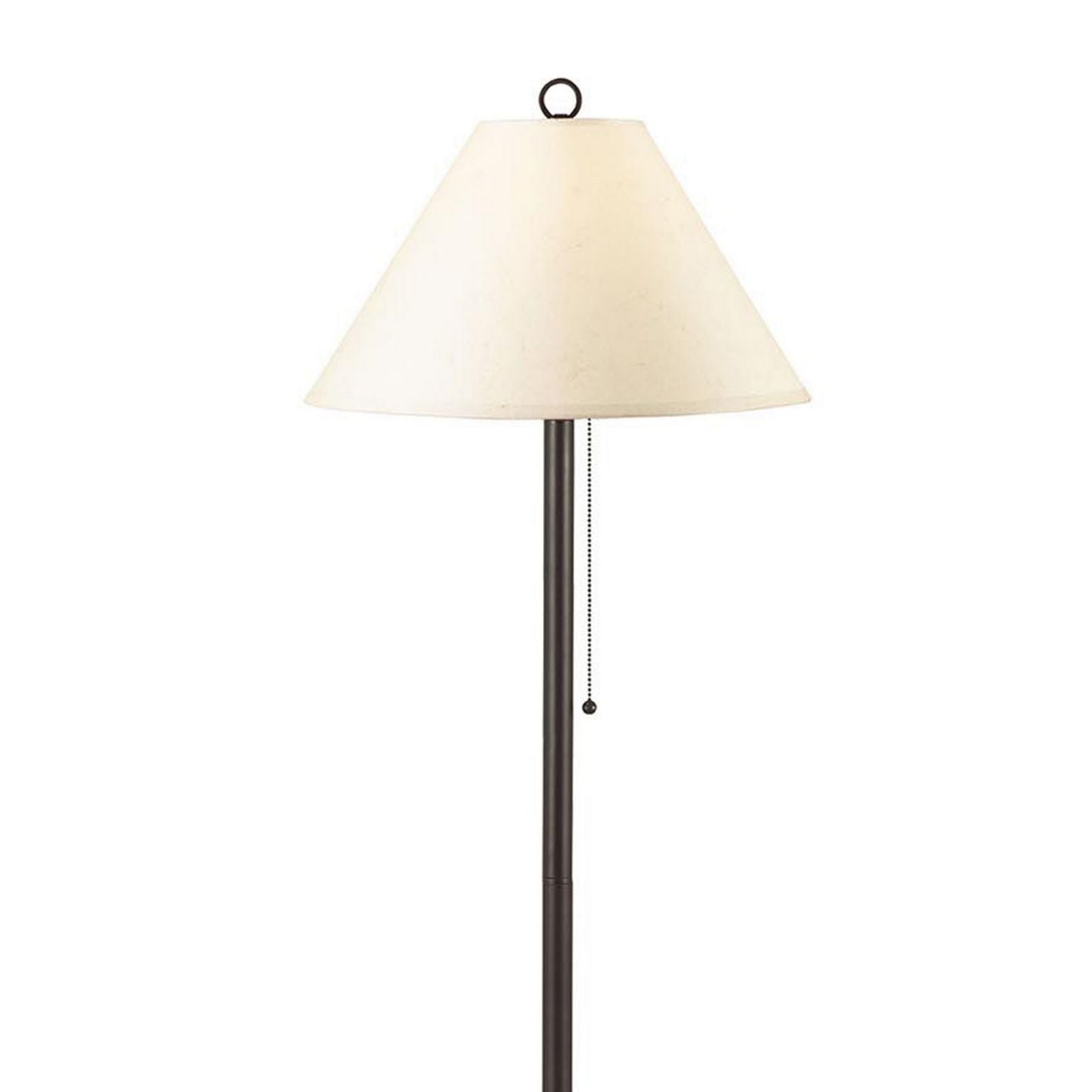 Metal Floor Lamp With Pull Chain Switch And Paper Shade, Off White And Black By Benzara | Floor Lamps |  Modishstore  - 4