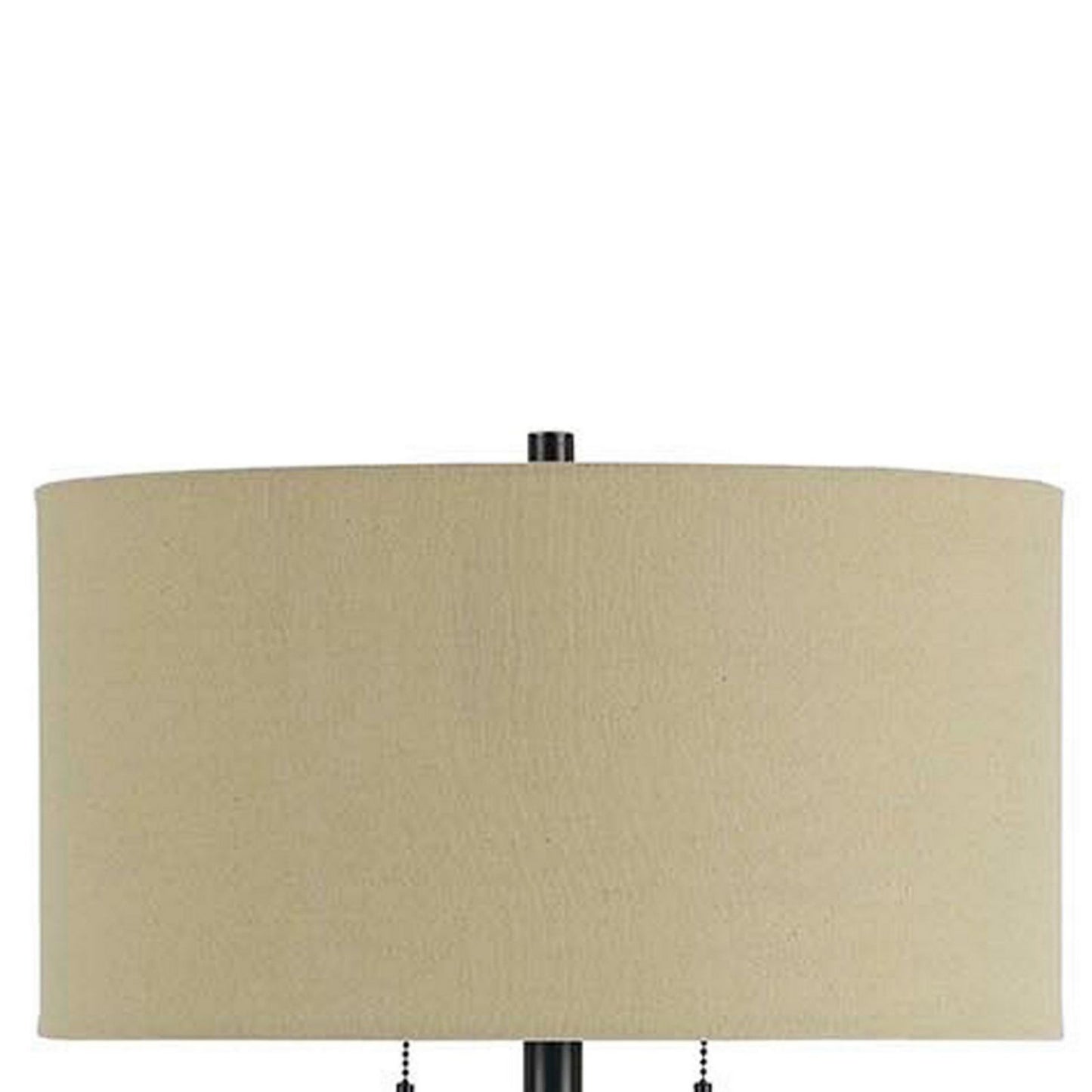 Metal Body Floor Lamp With Fabric Drum Shade And Pull Chain Switch, Black By Benzara | Floor Lamps |  Modishstore  - 5