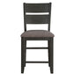 Counter Height With Chair With Ladder Backrest And Fabric Padded Seat, Gray By Benzara | Dining Chairs | Modishstore
