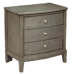 Wooden Nightstand With 3 Spacious Drawers And Knobs, Gray By Benzara