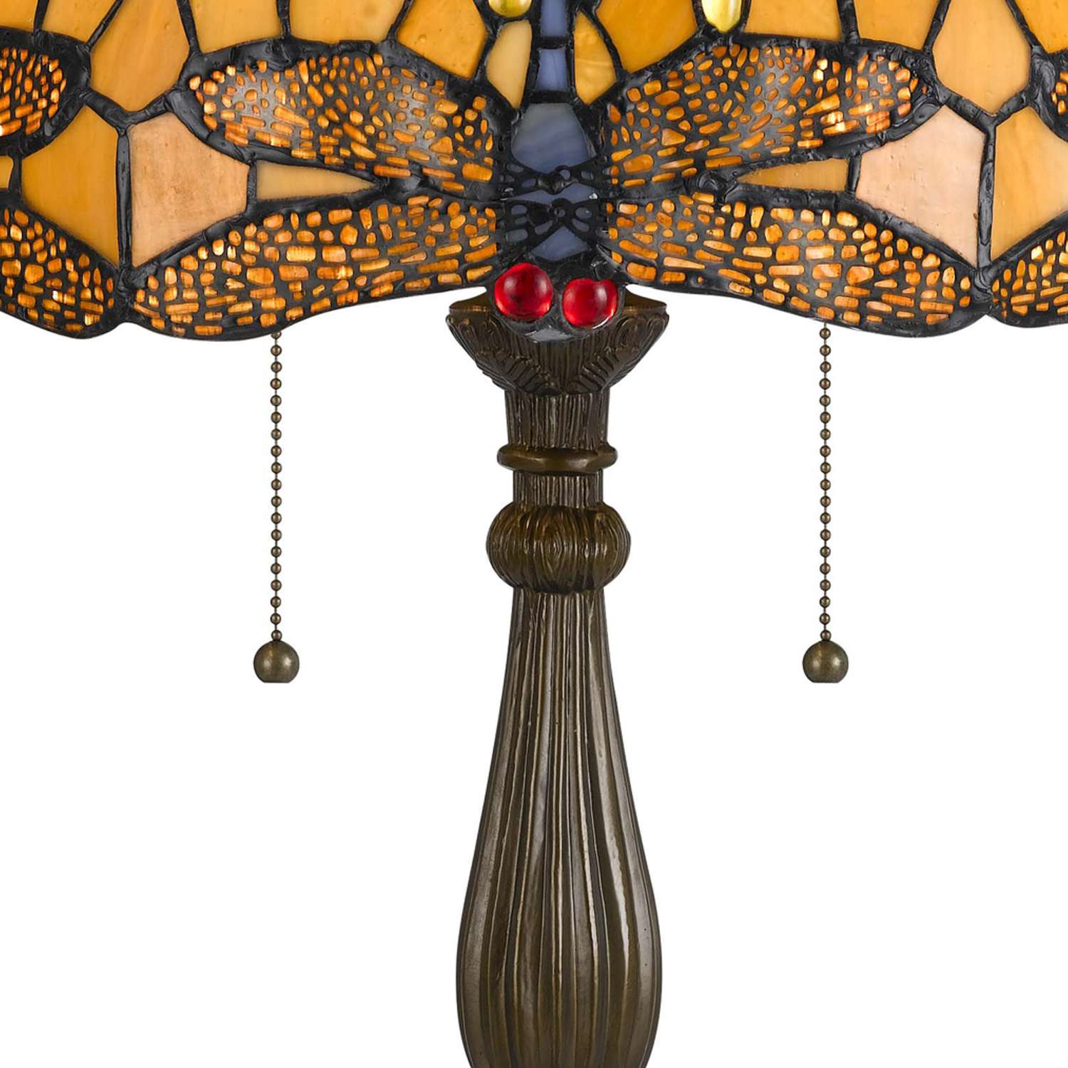 2 Bulb Tiffany Table Lamp With Dragonfly Design Shade, Multicolor By Benzara | Table Lamps |  Modishstore  - 4