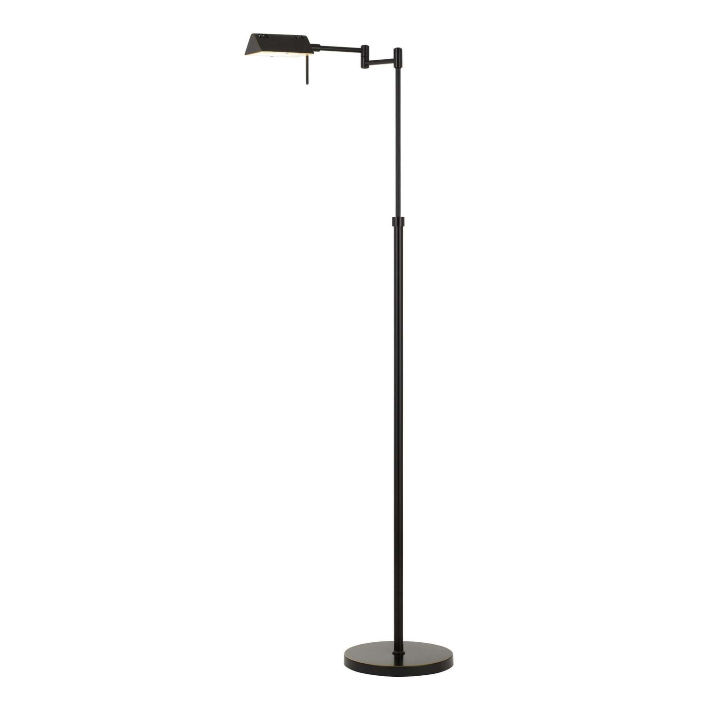 10W Led Adjustable Metal Floor Lamp With Swing Arm, Black By Benzara | Floor Lamps |  Modishstore 