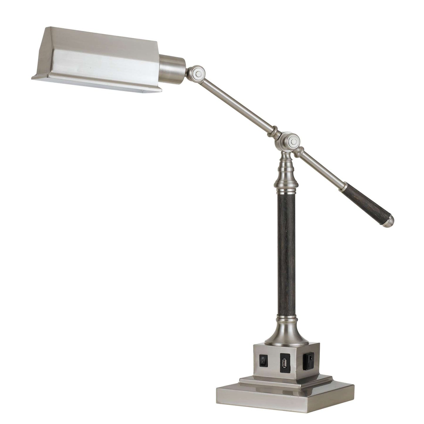 60 Watt Metal Desk Lamp With Adjustable Arm And Head, Silver By Benzara | Table Lamps |  Modishstore 