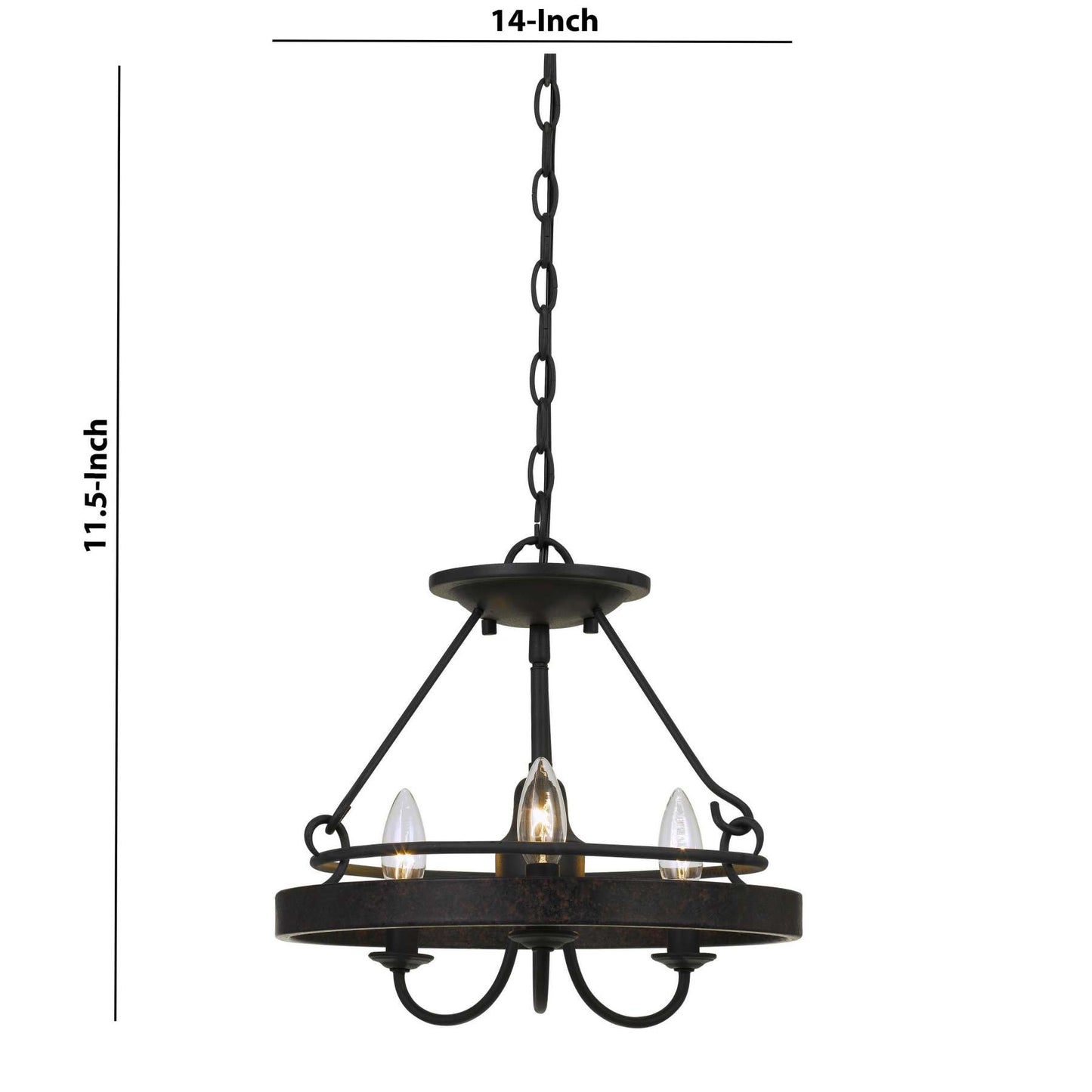 60 X 3 Watt Metal Frame Pendant With Hardwired Switch, Textured Gray By Benzara | Chandeliers |  Modishstore  - 2