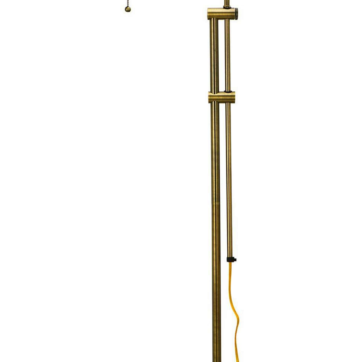 Metal Rectangular Floor Lamp With Adjustable Pole, Gold By Benzara | Floor Lamps |  Modishstore  - 4