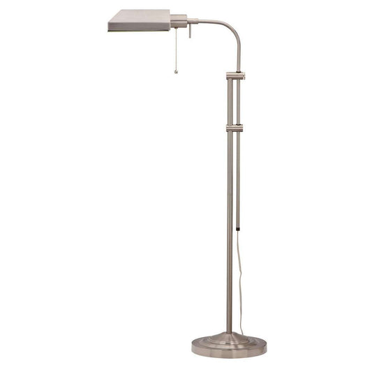 Metal Rectangular Floor Lamp With Adjustable Pole, White By Benzara | Floor Lamps |  Modishstore 