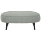 Fabric Upholstered Oversized Accent Ottoman With Metal Legs, Gray By Benzara | Ottomans |  Modishstore  - 2