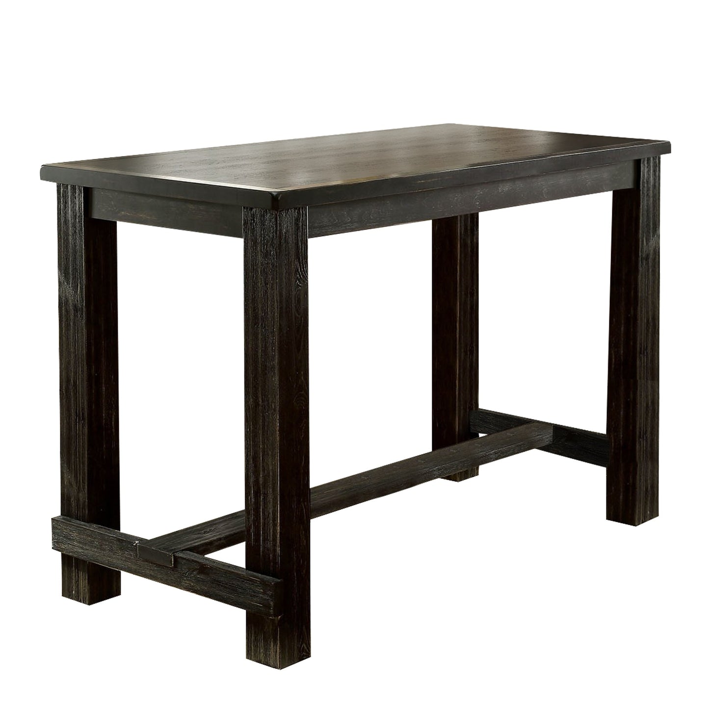 Rustic Plank Wooden Bar Table With Block Legs Antique Black By Benzara | Dressers | Modishstore