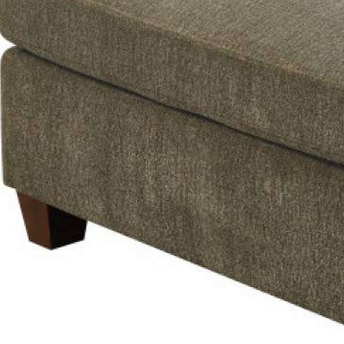 37 Inches Fabric Upholstered Wooden Ottoman, Taupe Brown By Benzara | Ottomans |  Modishstore  - 5