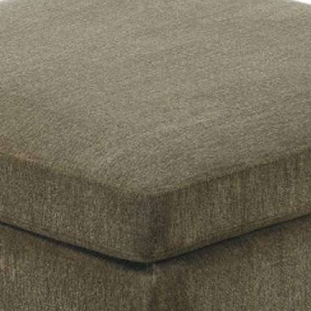 37 Inches Fabric Upholstered Wooden Ottoman, Taupe Brown By Benzara | Ottomans |  Modishstore  - 4