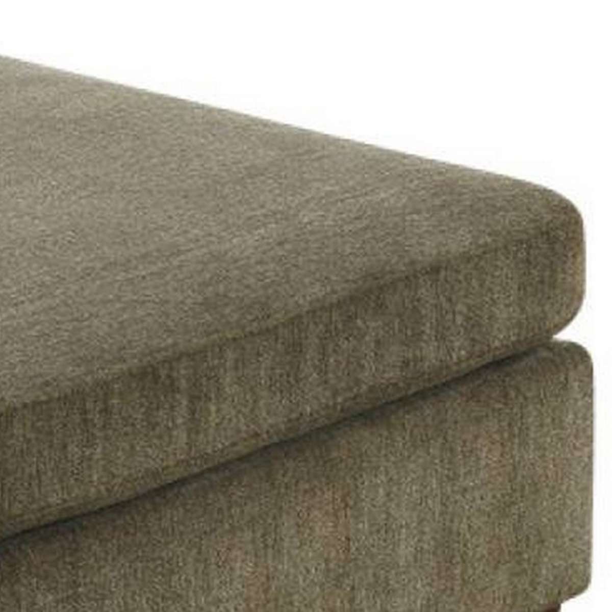 37 Inches Fabric Upholstered Wooden Ottoman, Taupe Brown By Benzara | Ottomans |  Modishstore  - 3