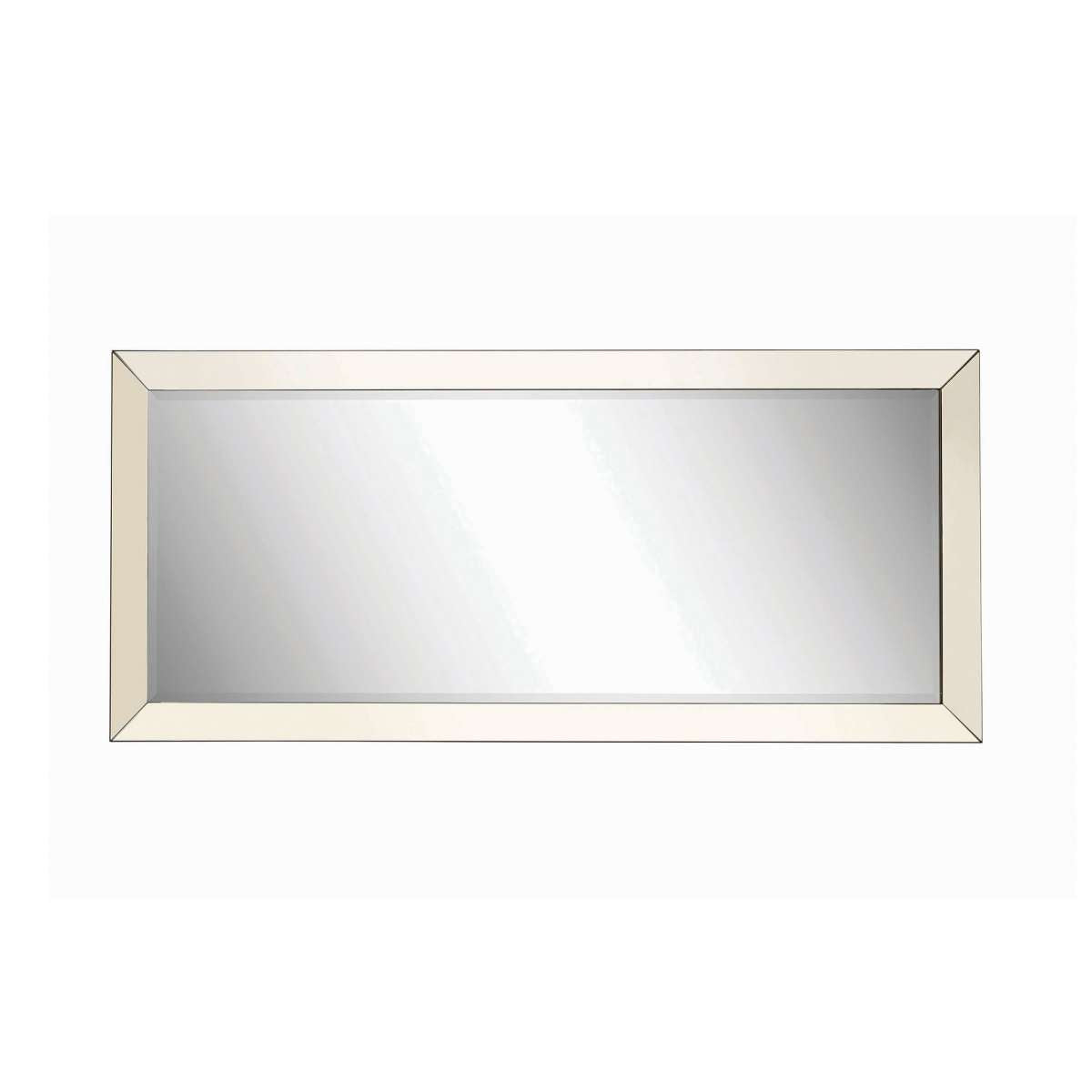 Rectangular Shaped Floor Mirror With Beveled Edge, Silver By Benzara | Mirrors |  Modishstore  - 2