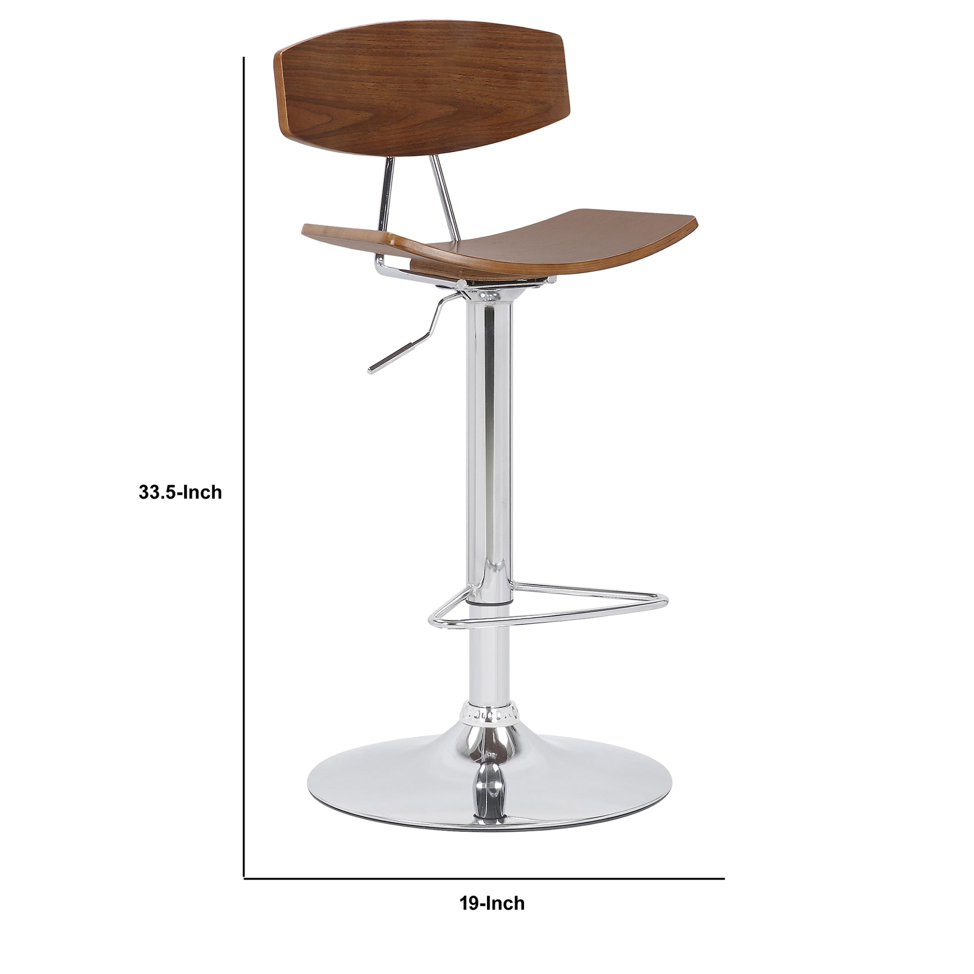 Saddle Seat Metal Barstool With Adjustable Height Brown By Benzara | Bar Stools & Tables | Modishstore - 5