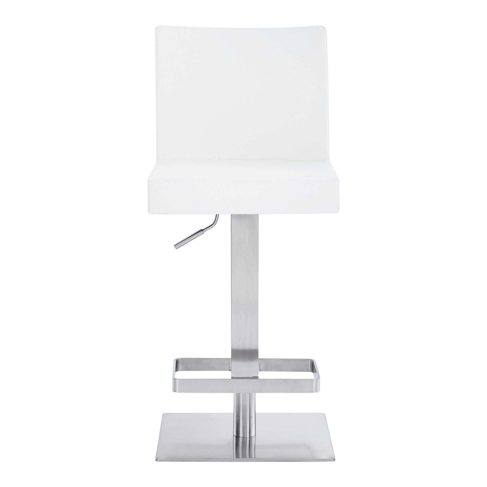 Leatherette Swivel Barstool With Adjustable Height White By Benzara | Bar Stools & Tables | Modishstore - 2