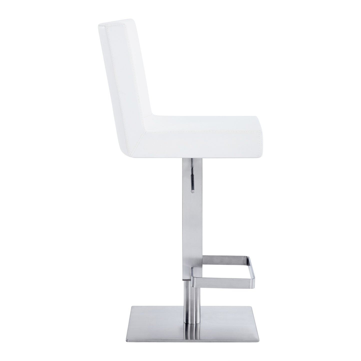 Leatherette Swivel Barstool With Adjustable Height White By Benzara | Bar Stools & Tables | Modishstore - 3