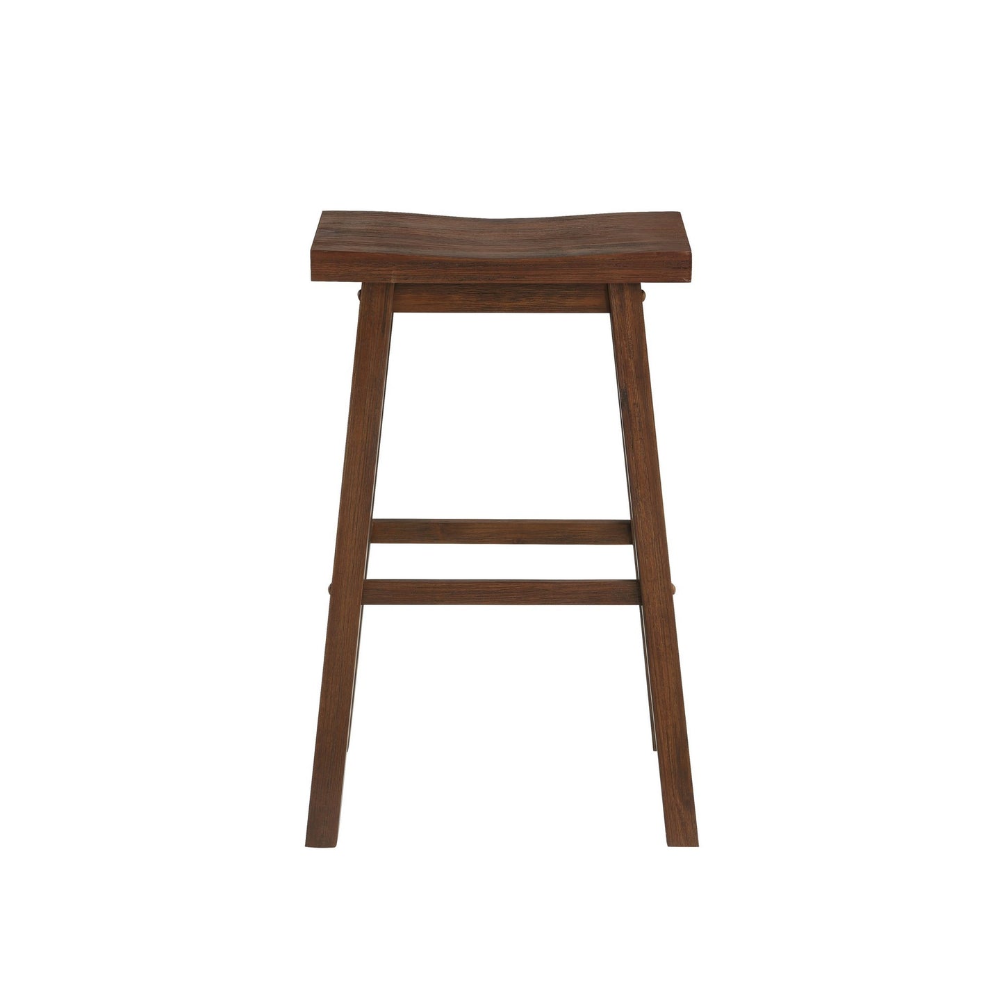 Saddle Design Wooden Barstool With Grain Details Brown By Benzara | Stools | Modishstore - 2