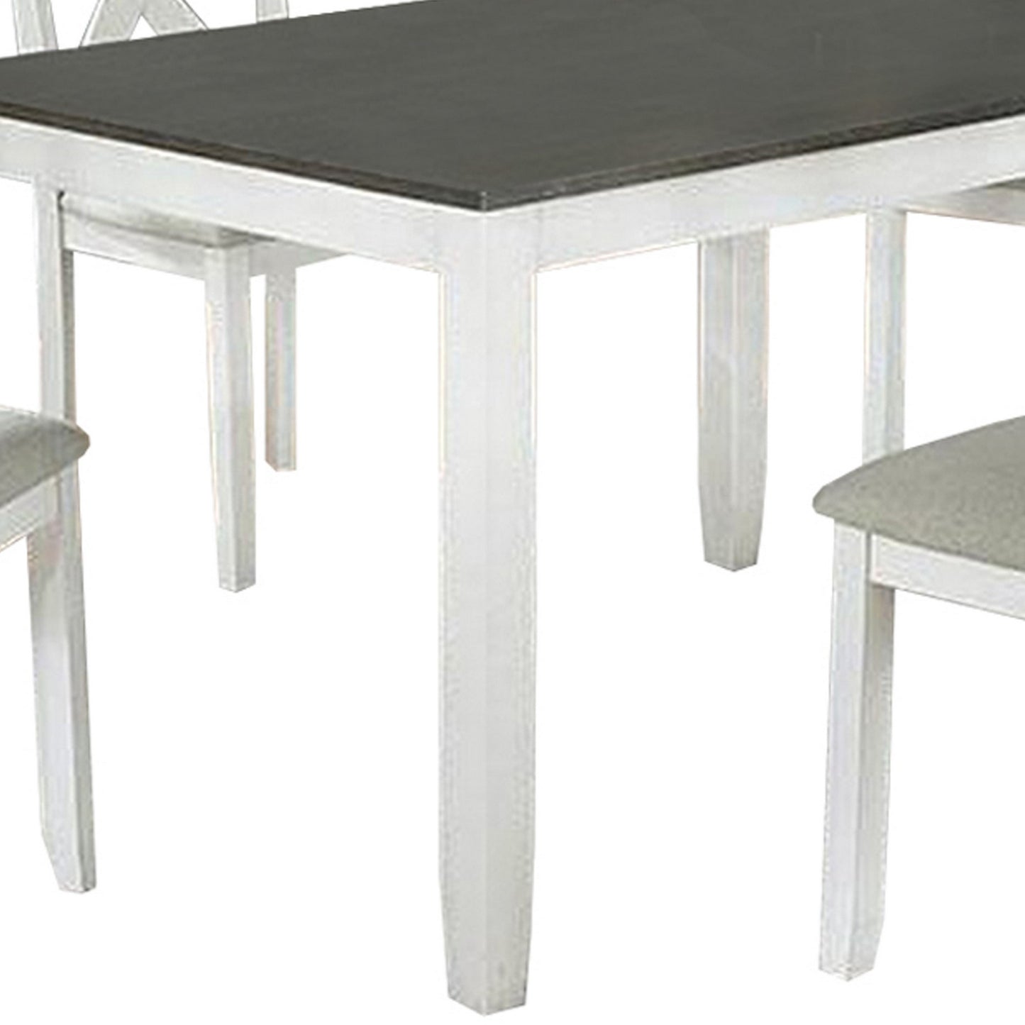 5 Piece Dining Table Set With Padded Seat And X Back White By Benzara | Dining Tables | Modishstore - 3