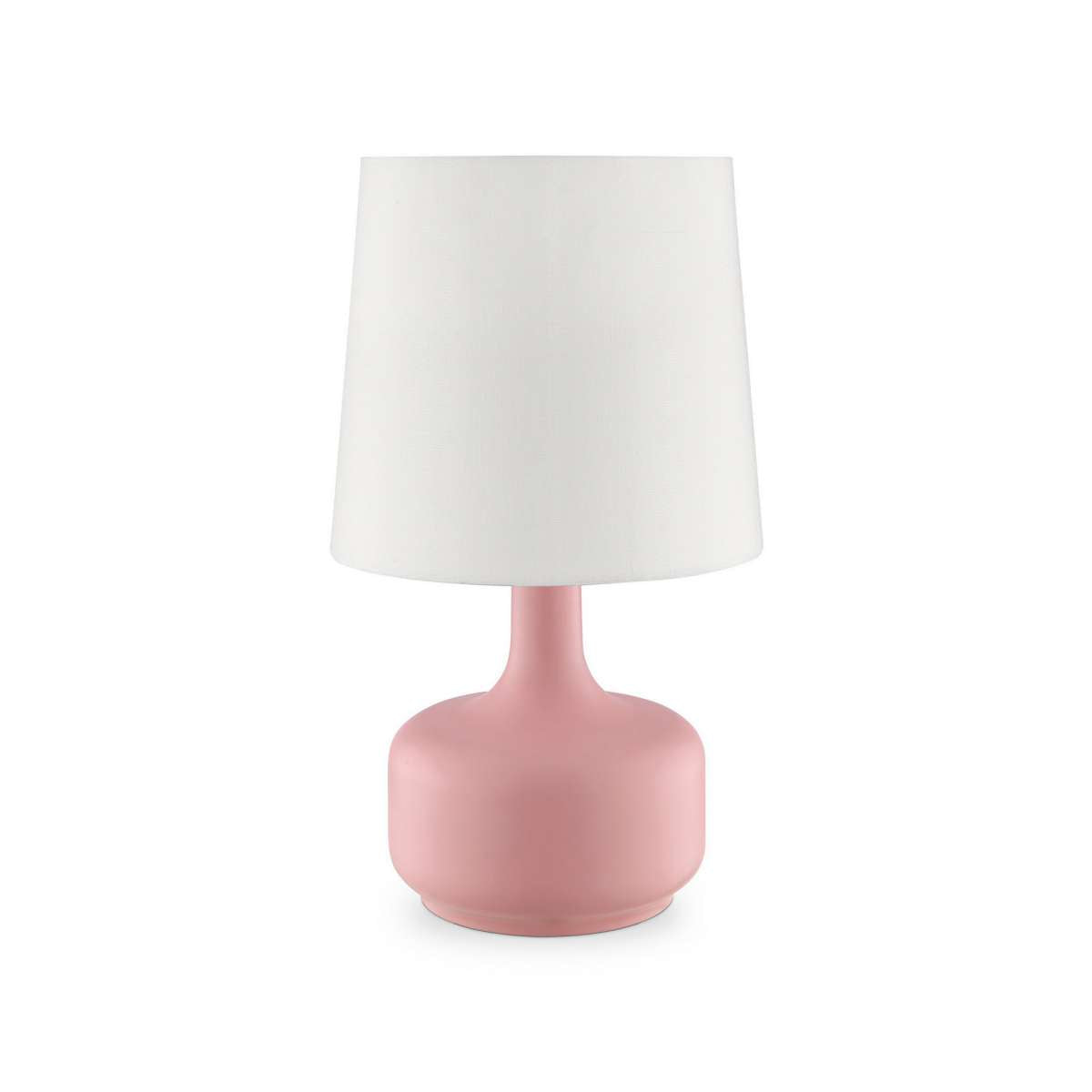 Table Lamp With Teardrop Metal Base And Fabric Shade, Pink By Benzara | Table Lamps |  Modishstore 