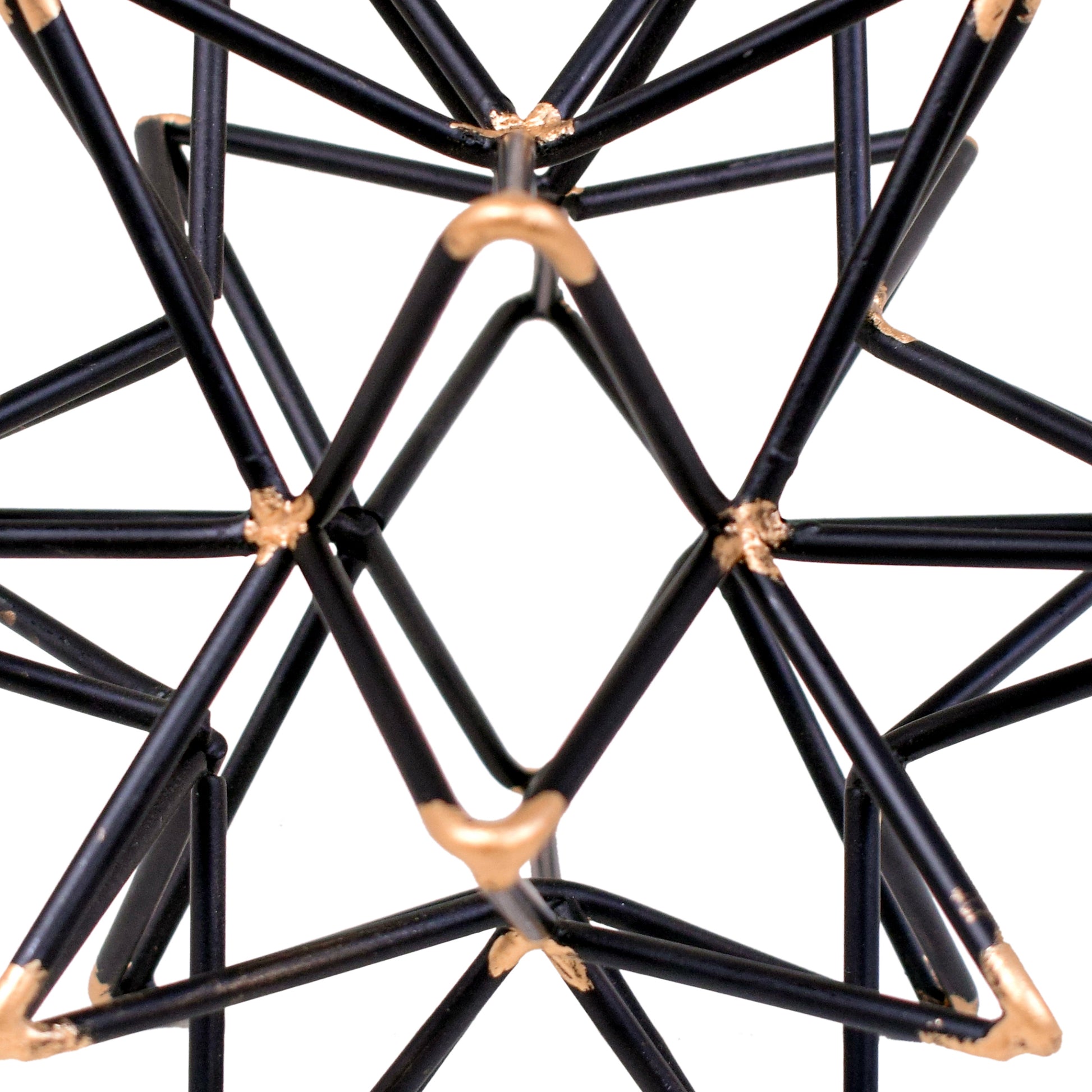 Intersecting Iron Wire Star Decor With Accented Joints, Black And Gold By Benzara | Decor |  Modishstore  - 3