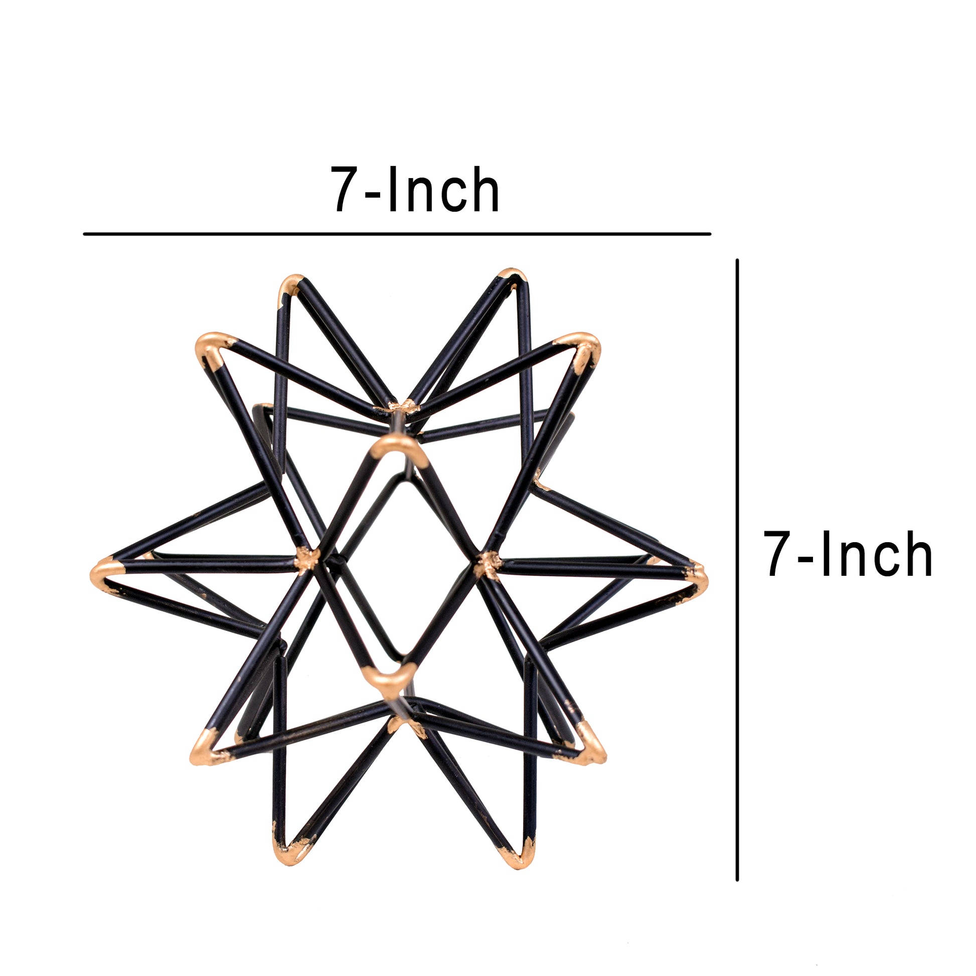 Intersecting Iron Wire Star Decor With Accented Joints, Black And Gold By Benzara | Decor |  Modishstore  - 5