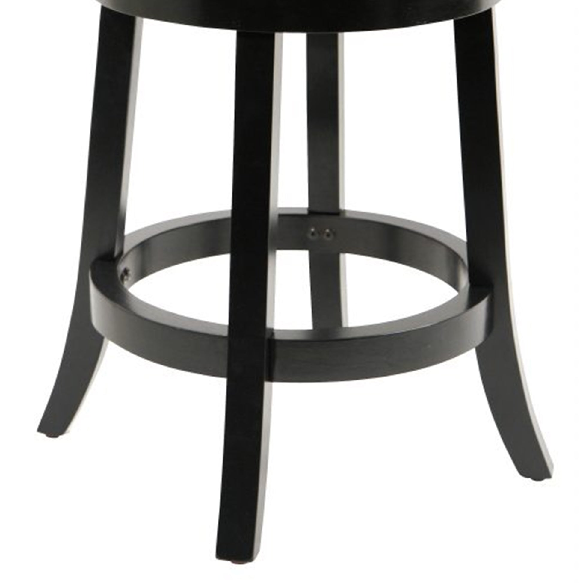 Round Wooden Swivel Counter Stool With Padded Seat And Back, Black By Benzara | Bar Stools & Table |  Modishstore  - 2